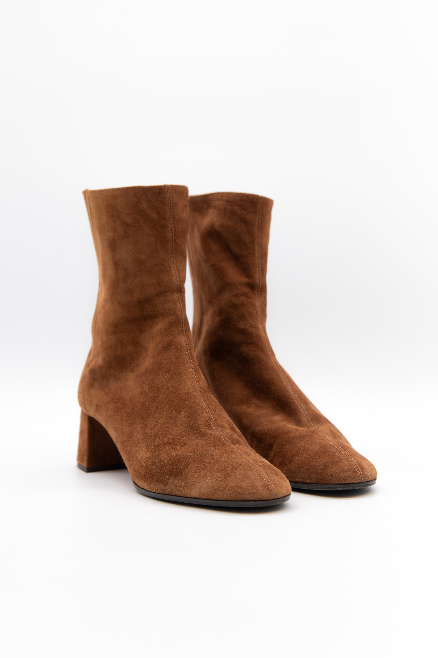 Aquazzura "Honoré 50" Ankle Boots in Cognacbraun