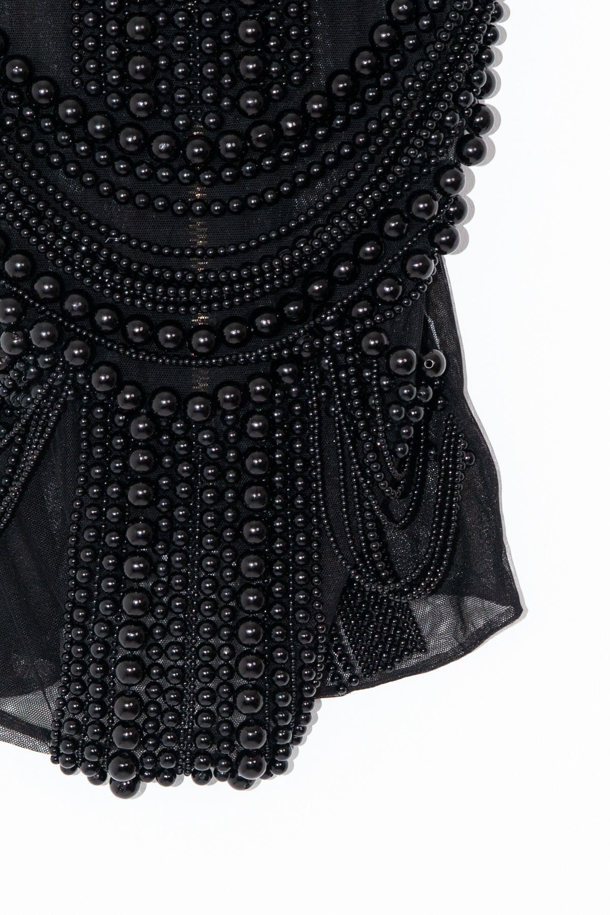 Balmain Mesh Top mit Perlendetails