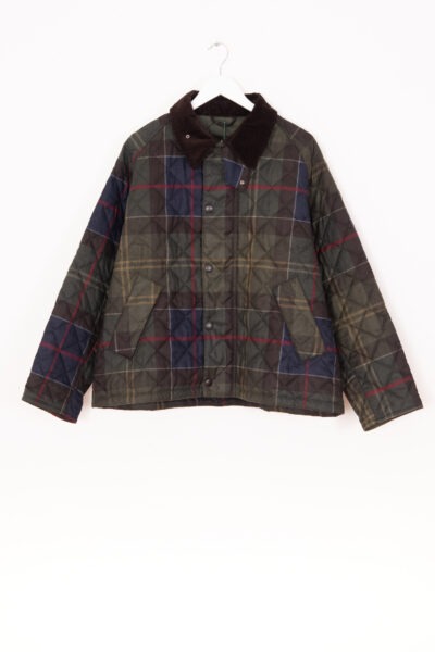 Barbour "Tartan Transport" Steppjacke in Dunkelgrün und Bunt