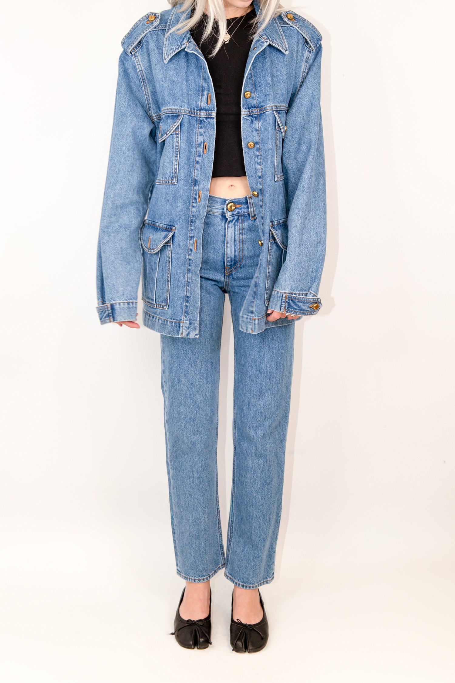 Blazé Milano Set aus Jacke und Hose aus Denim
