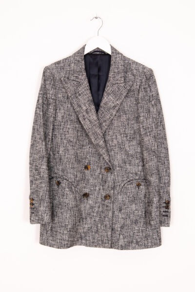 Blazé Doppelreihiger Blazer aus Wollmischung in Schwarz und Weiß