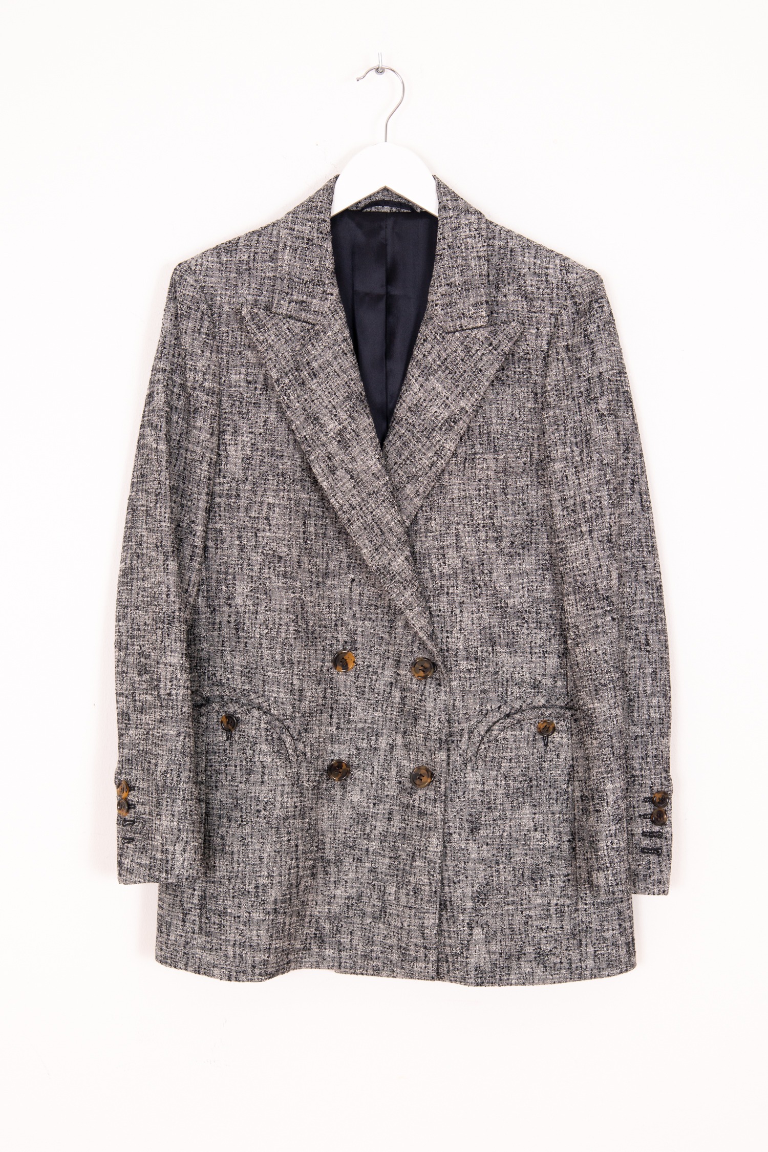 Blazé Doppelreihiger Blazer aus Wollmischung in Schwarz und Weiß