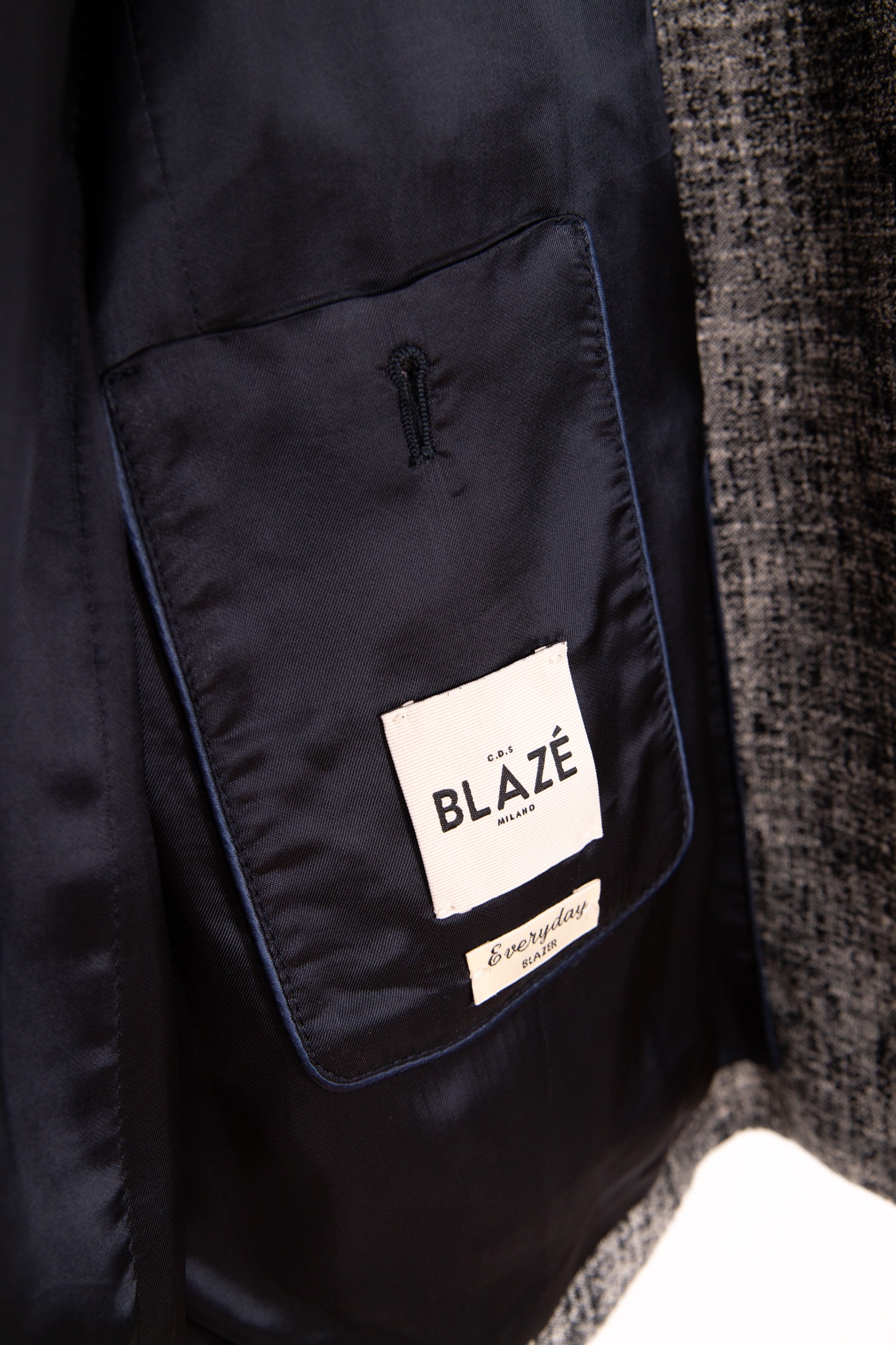 Blazé Doppelreihiger Blazer aus Wollmischung in Schwarz und Weiß