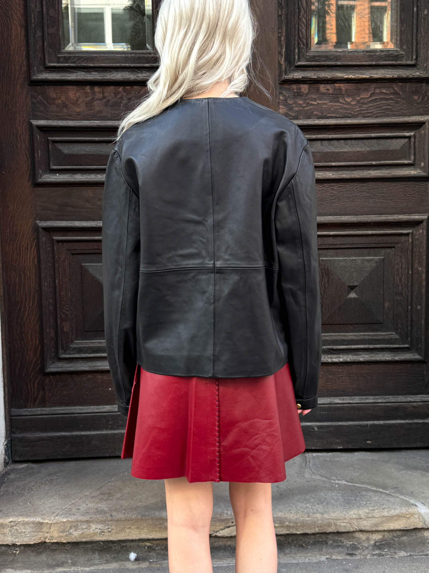 Blazé Milano "Vegas Baby Gliss Bolero" Lederjacke in Schwarz