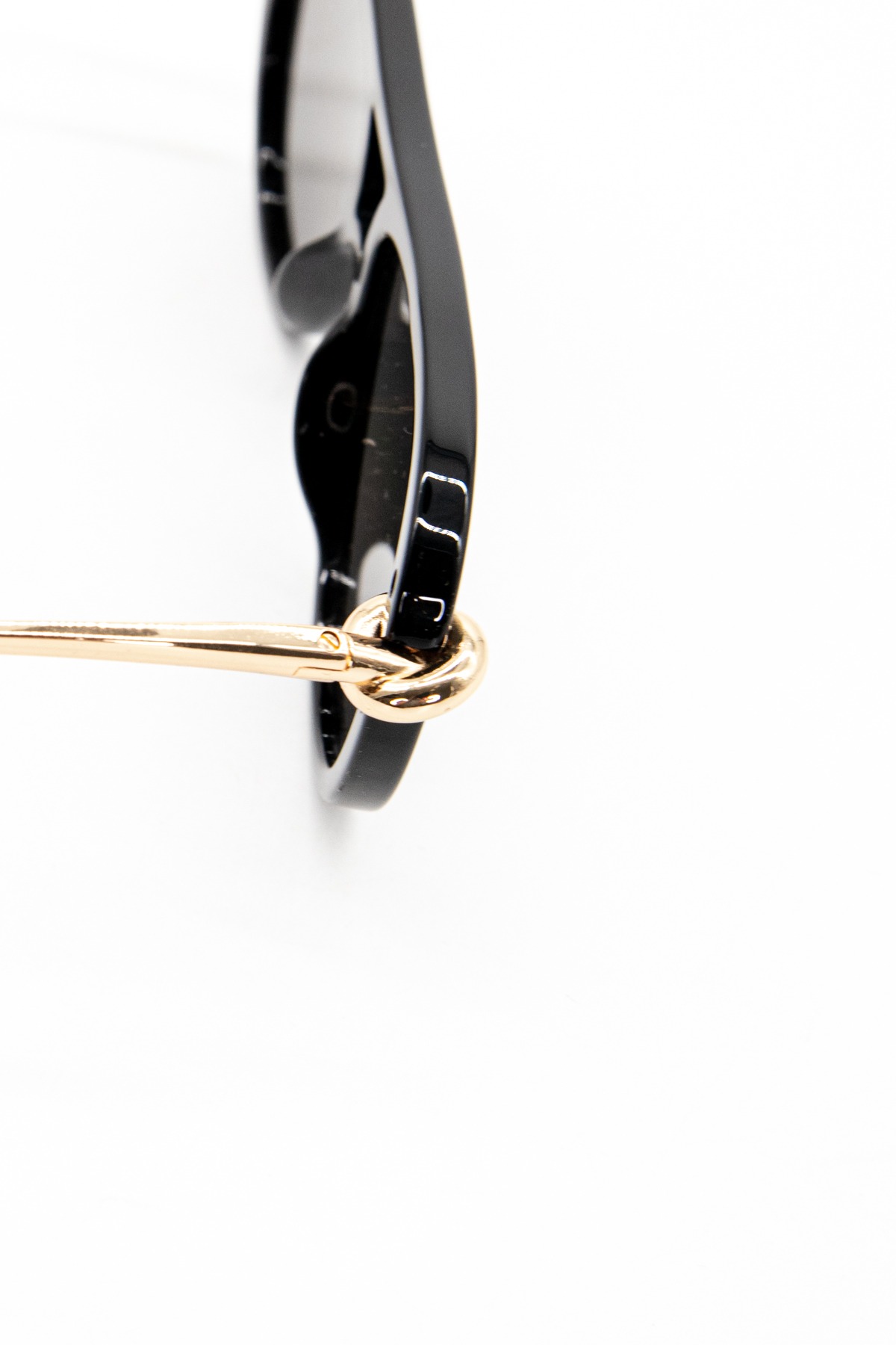Bottega Veneta "Knot Aviator" Sonnenbrille in Schwarz und Gold