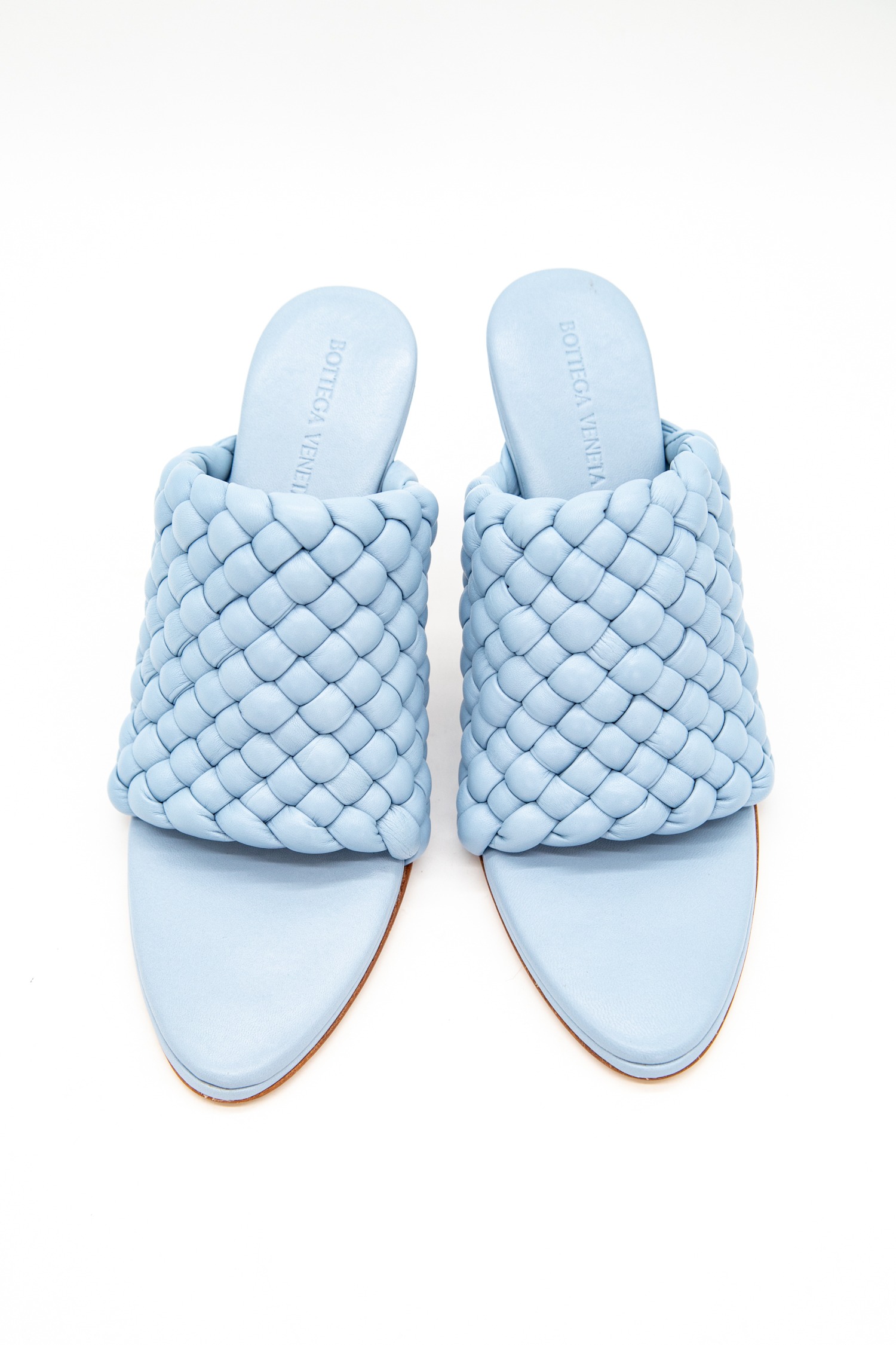 Bottega Veneta "Curve" Sandaletten in Hellblau
