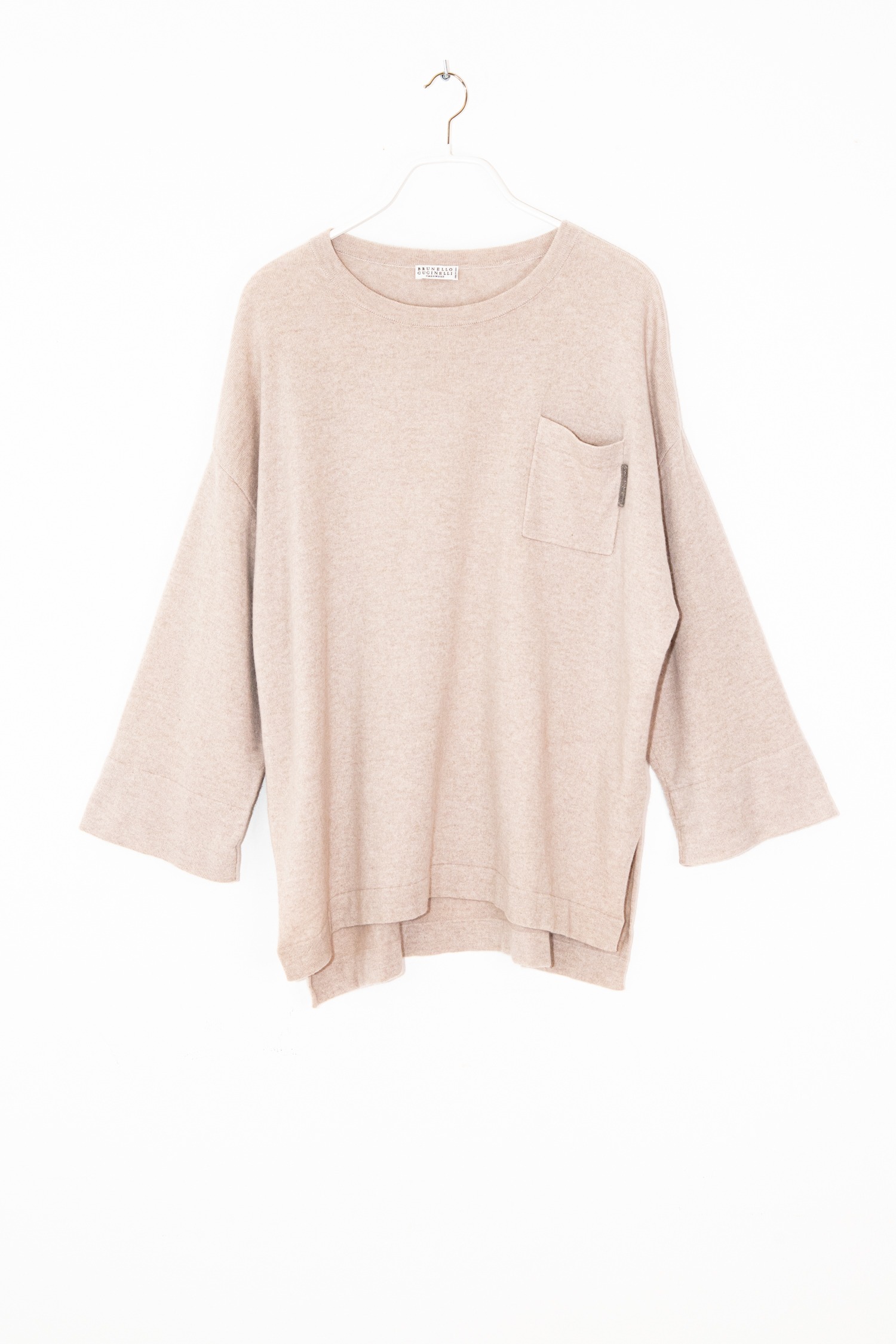Brunello Cucinelli Kaschmir Pullover in Beige und Silber