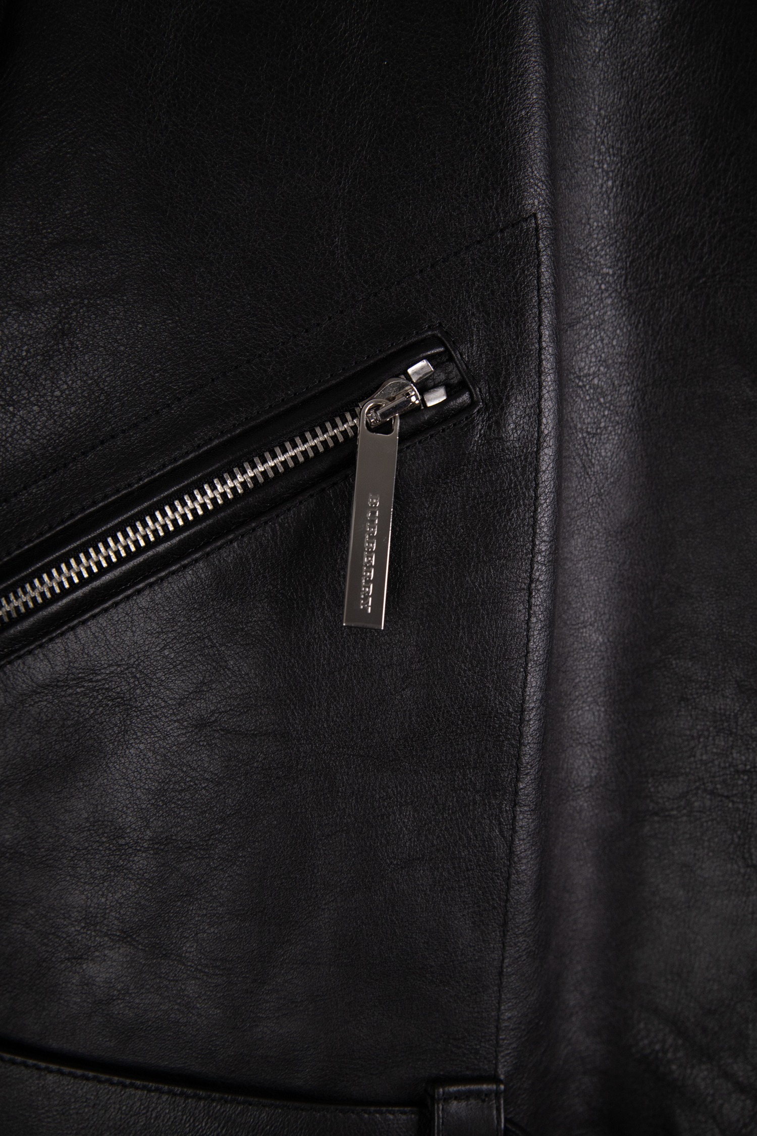 Burberry Lederjacke in Schwarz