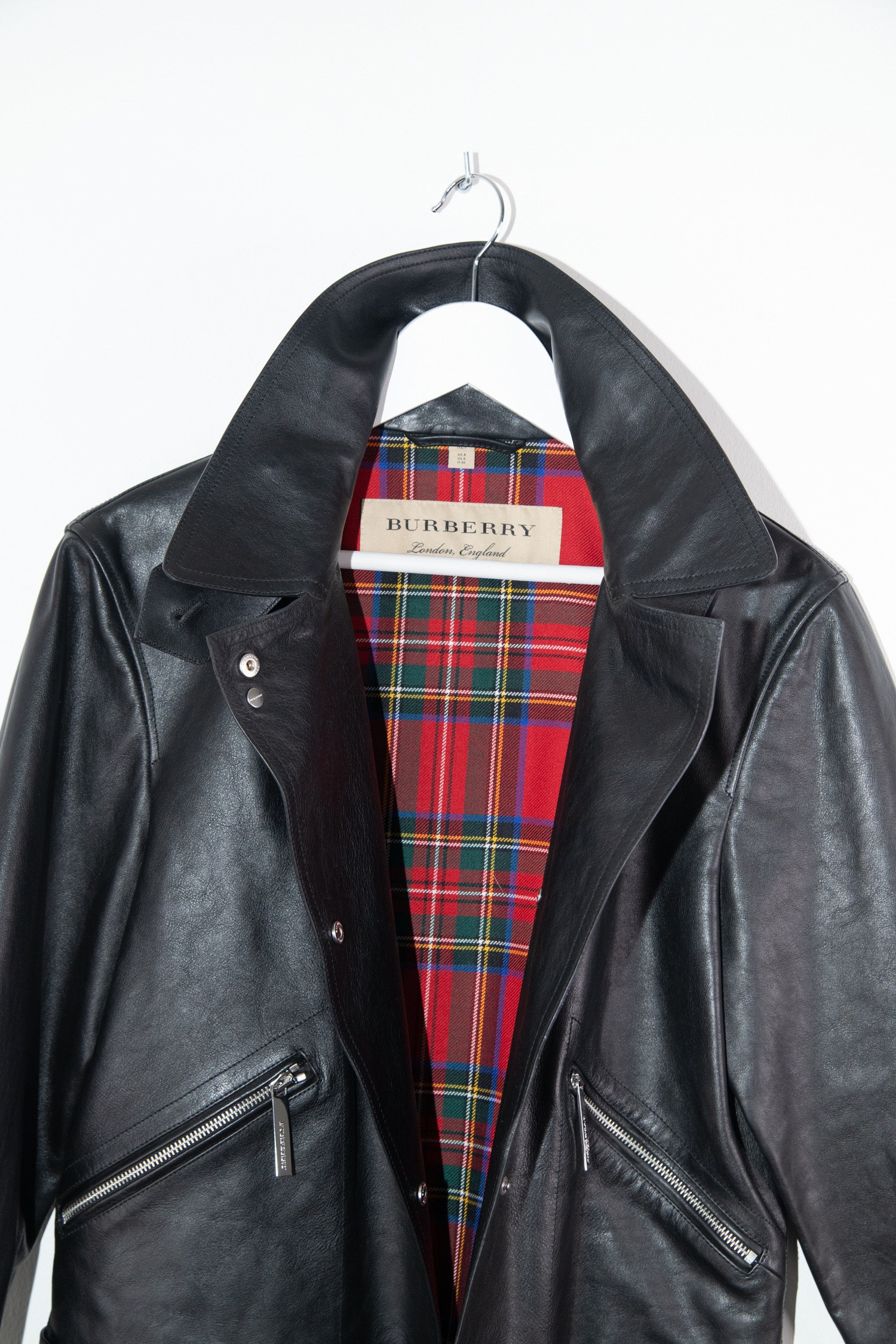 Burberry Lederjacke in Schwarz