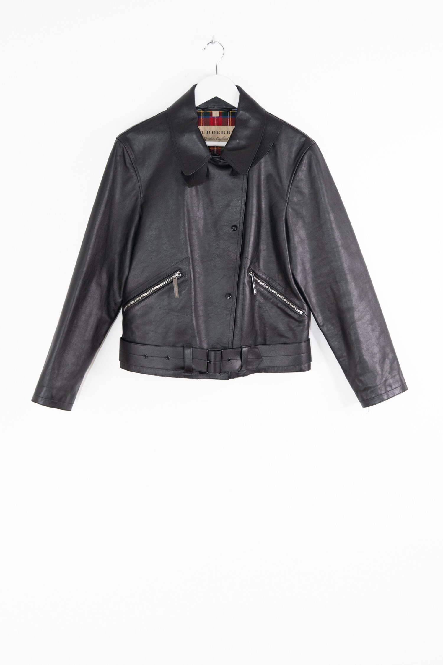 Burberry Lederjacke in Schwarz