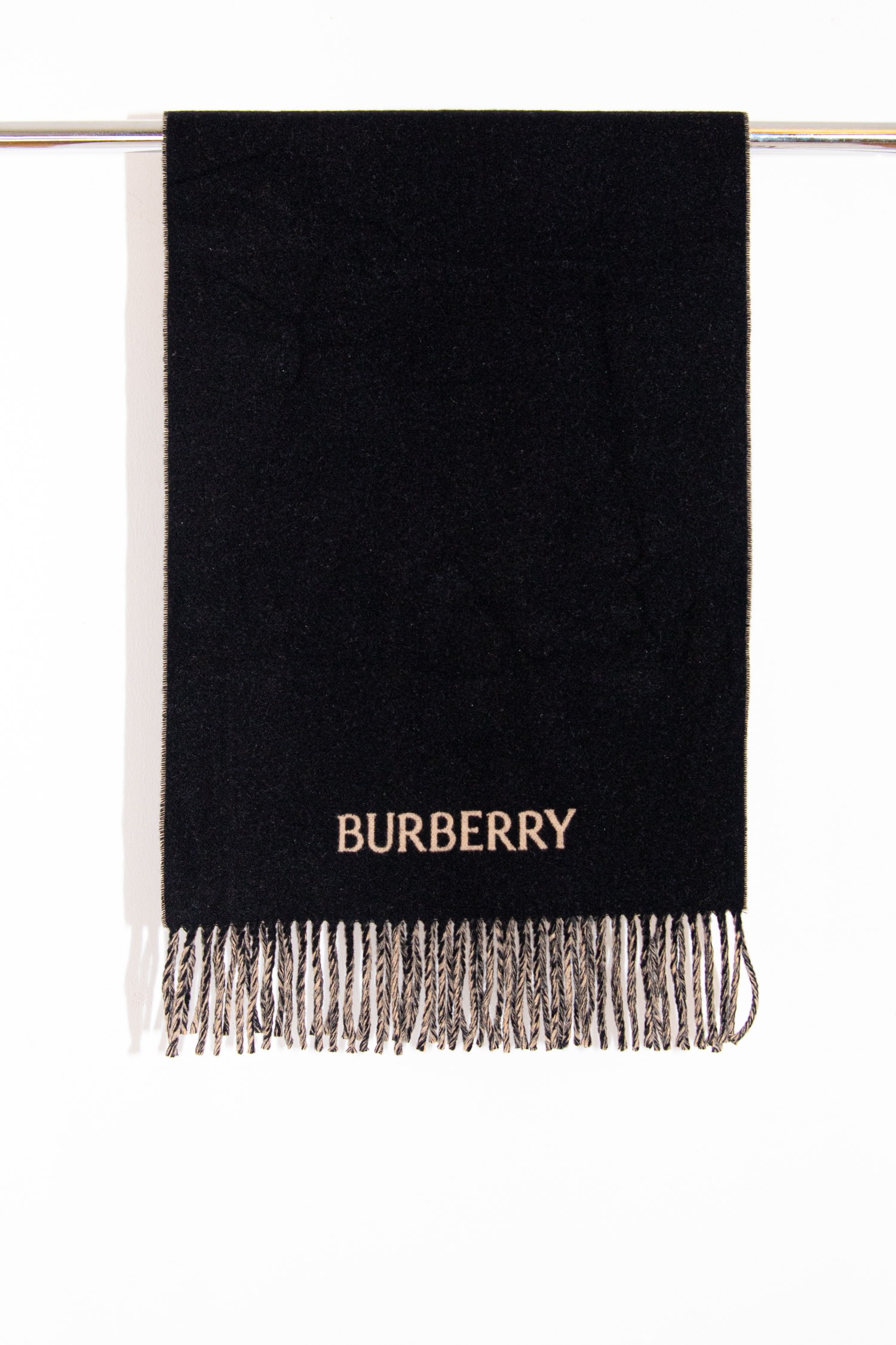 Burberry Schal mit Prorsum-Ritter und Fransen in Braun und Schwarz