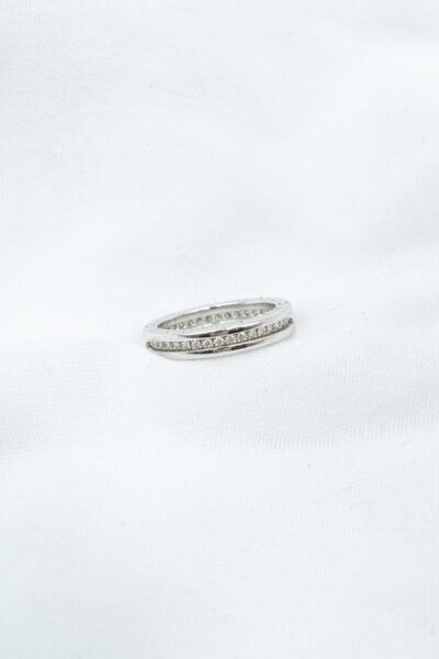 Bvlgari „B.zero1“ 1-Band-Pavé-Ring 18 Karat Weißgold