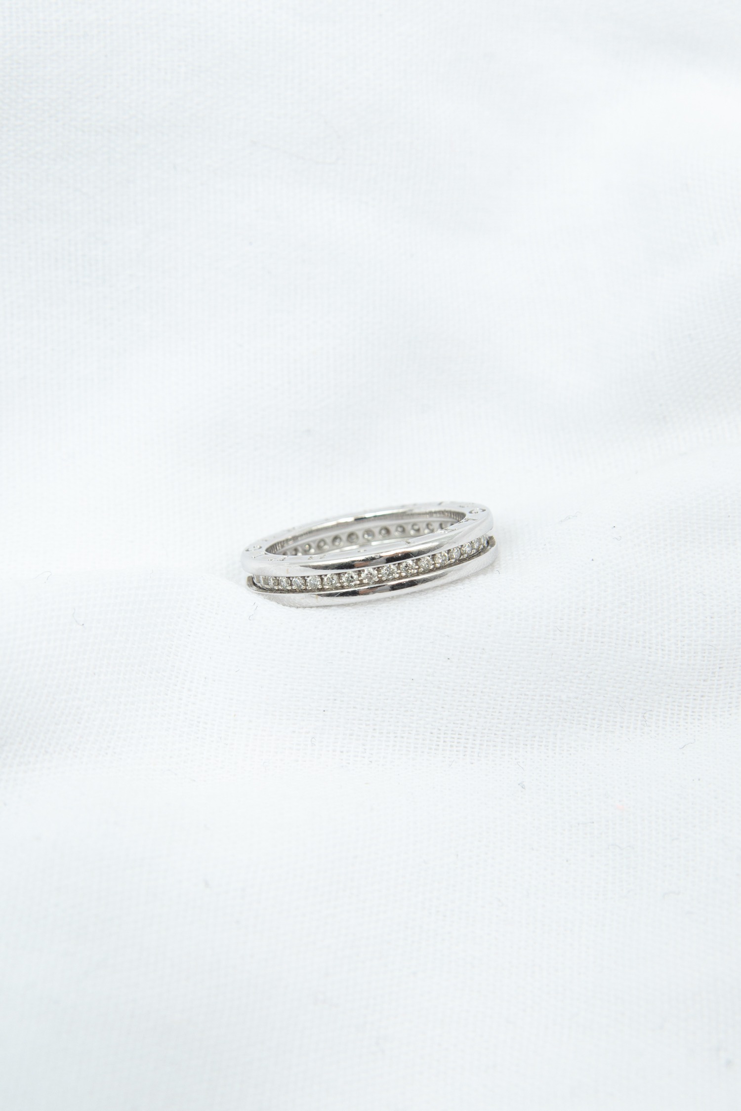 Bvlgari „B.zero1“ 1-Band-Pavé-Ring 18 Karat Weißgold