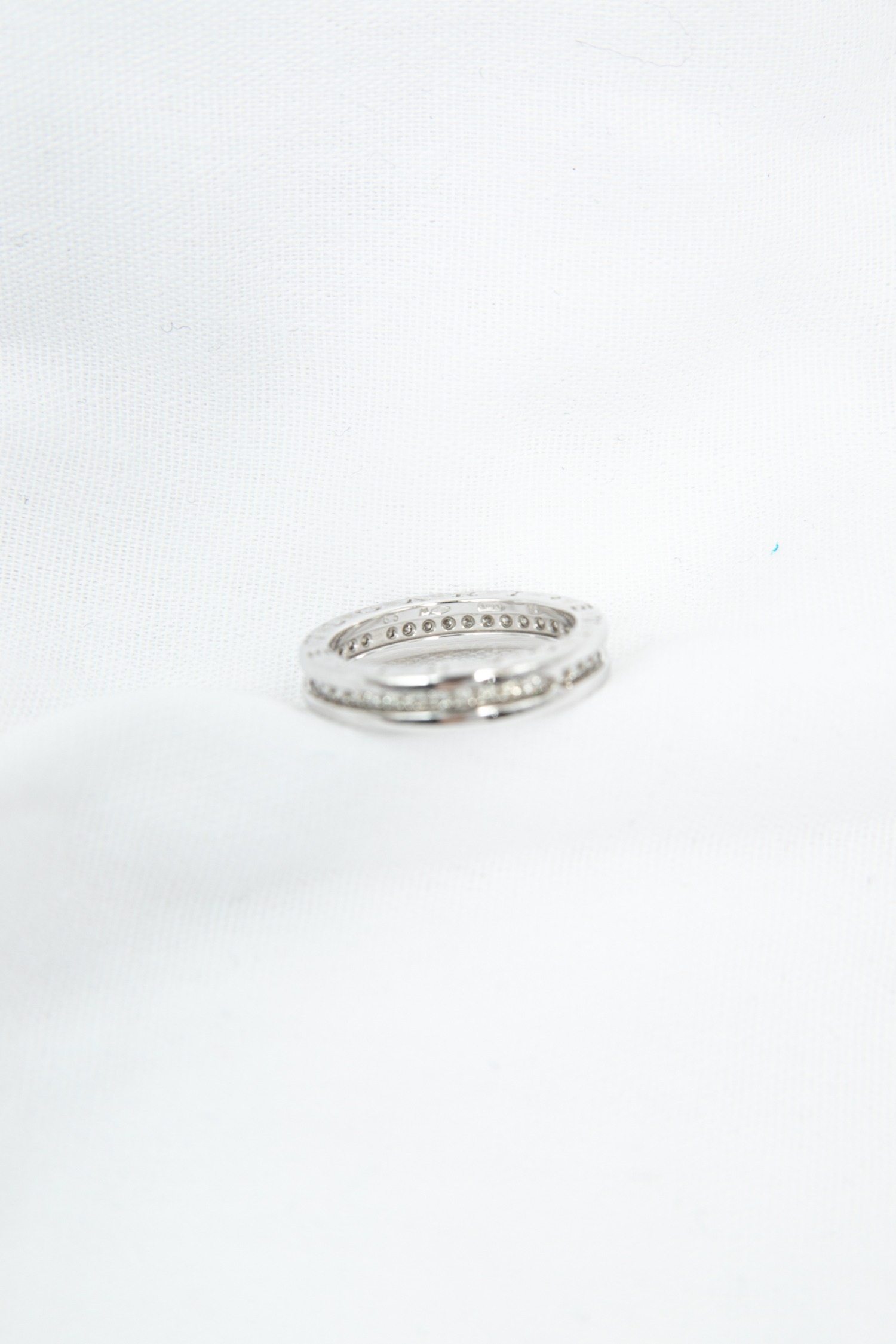 Bvlgari „B.zero1“ 1-Band-Pavé-Ring 18 Karat Weißgold