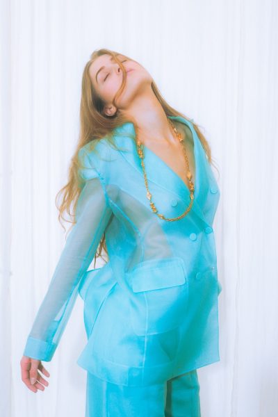 Max Mara transparenter Blazer in Türkis