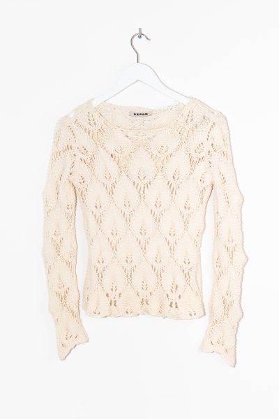 Aeron "Avenue" rückenfreies Häkel-Oberteil in Creme