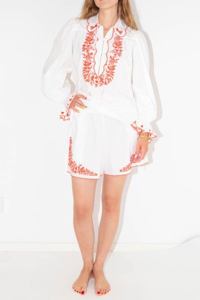Alémais "Hearts" Set aus Bluse und Shorts mit Stickerei