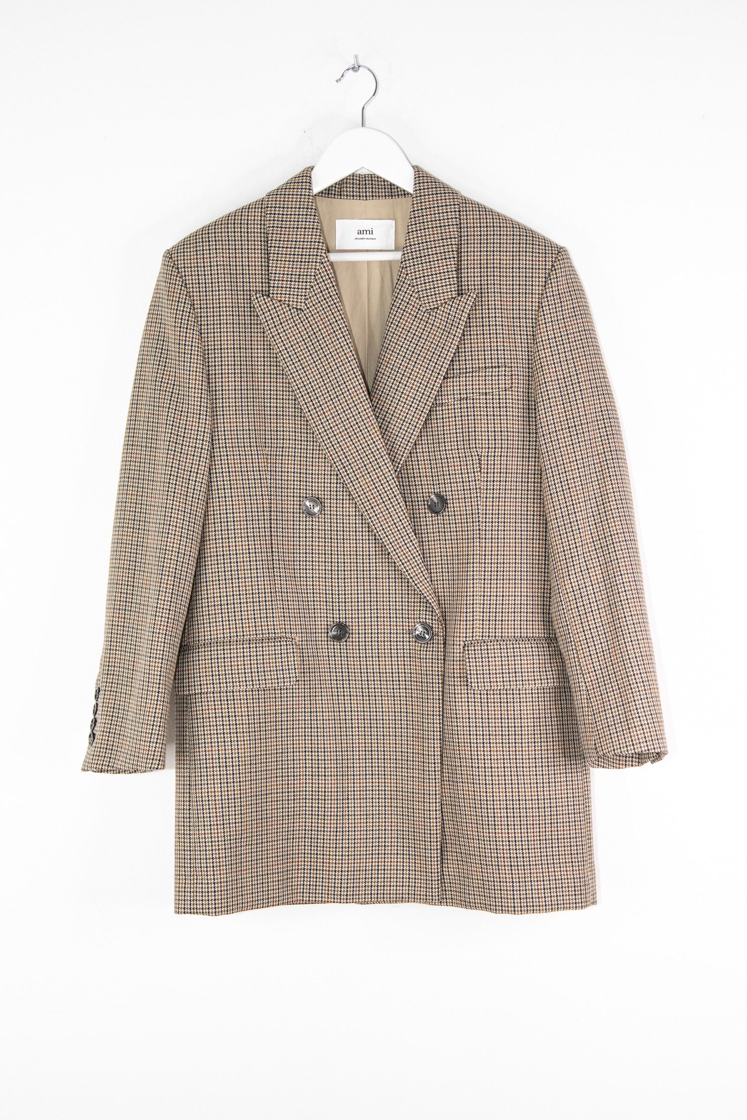 Thumbnail of http://Ami%20Paris%20Oversized%20Blazer%20mit%20Hahnentrittmuster%20in%20Beige