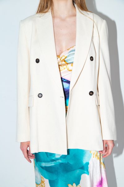 Brunello Cucinelli zweireihiger Blazer in Hellbeige