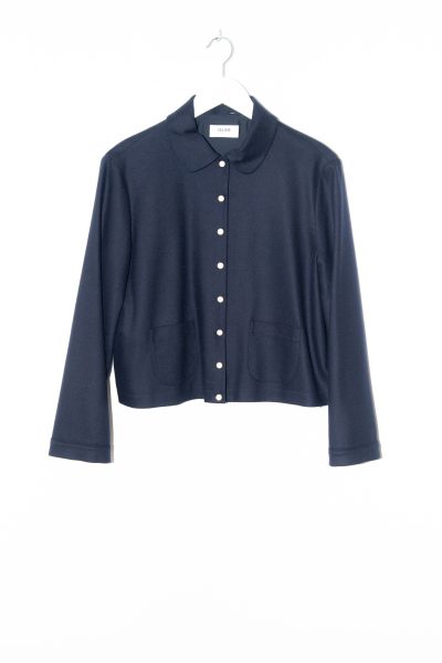 Celine Jacke aus Kaschmir in Dunkelblau und Gold