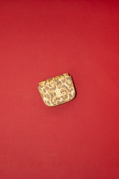 Celine "Mini Claude" Umhängetasche mit Leoparden-Print
