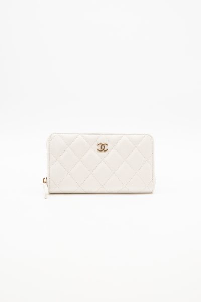 Chanel Portemonnaie in Weiß und Gold