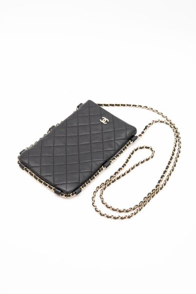 Chanel Handy Umhängetasche in Schwarz und Gold