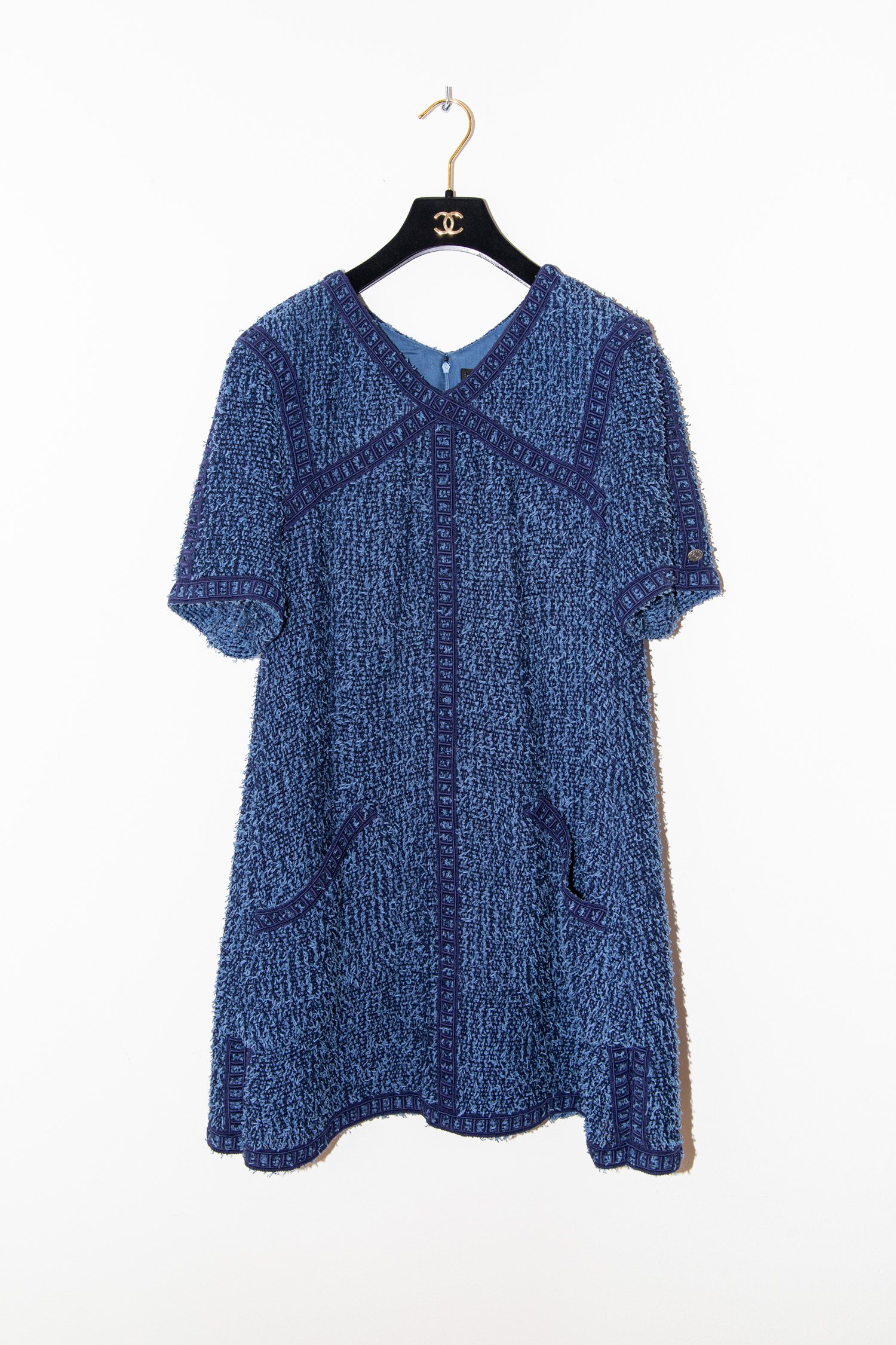 Chanel Bouclé Kleid in Blau