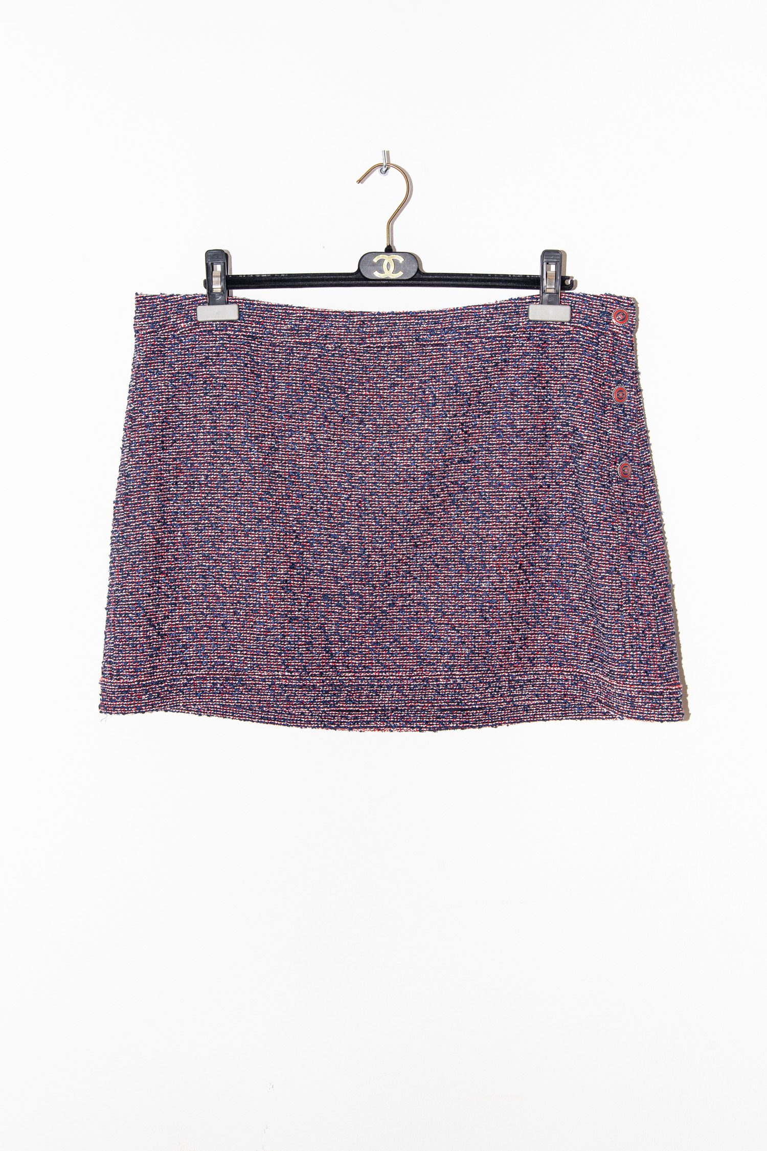 Chanel Bouclé-Rock in Blau und Rot