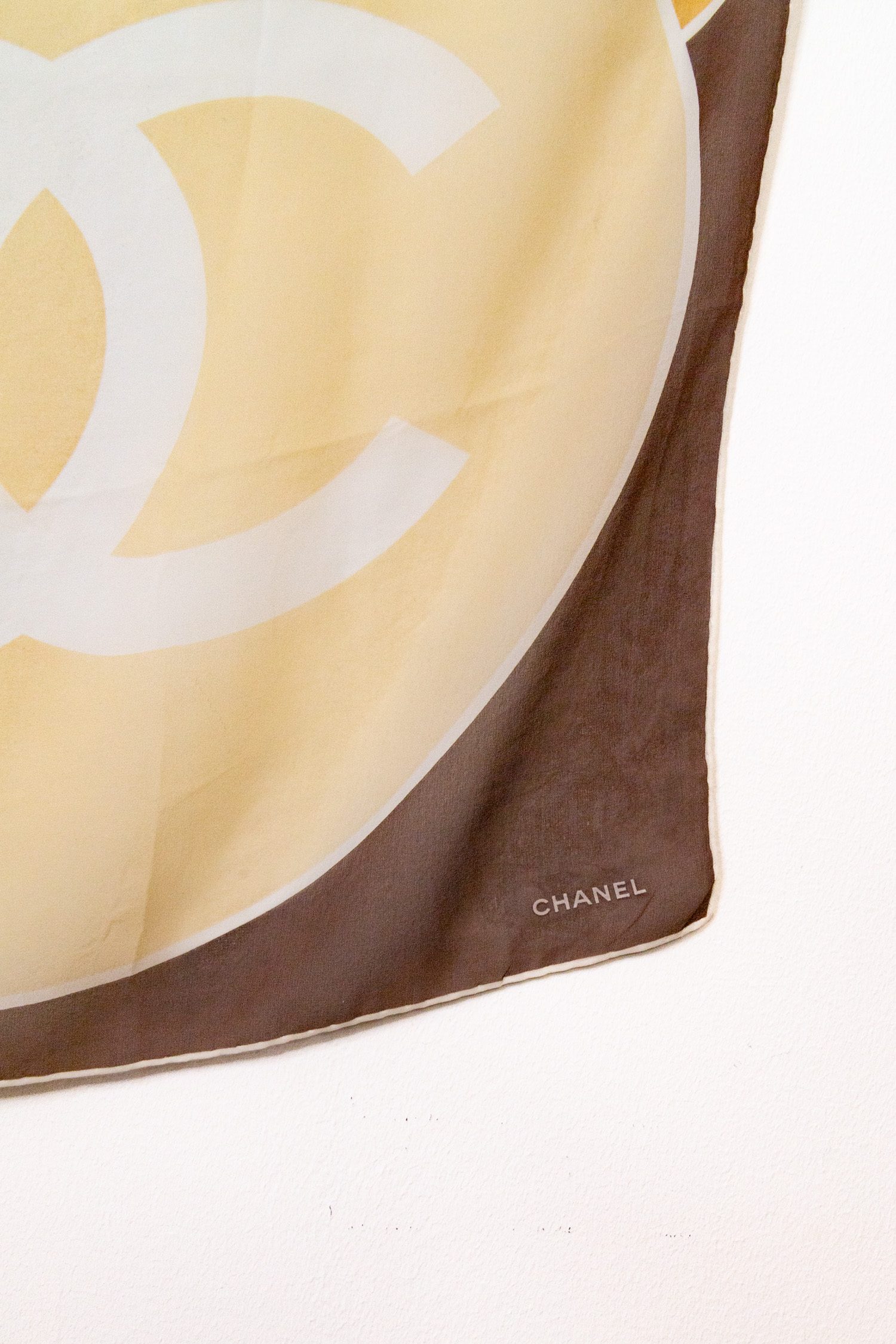 Chanel Vintage Chiffontuch in Brauntönen