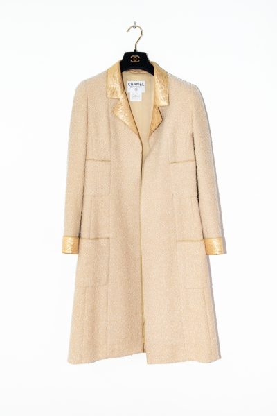 Chanel Vintage Mantel in Gold und Ecru