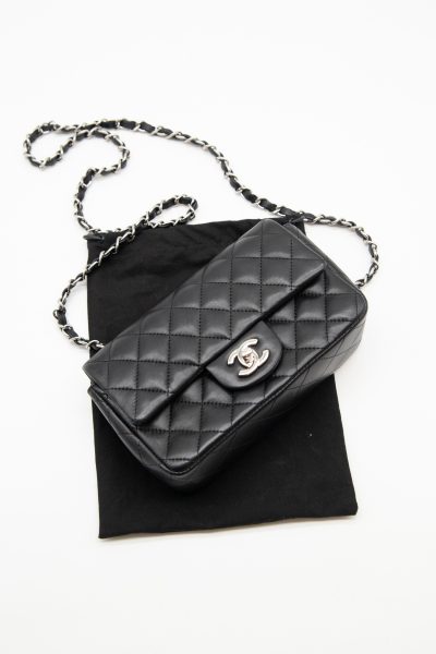 Chanel "Flap Bag 20" Schultertasche in Schwarz