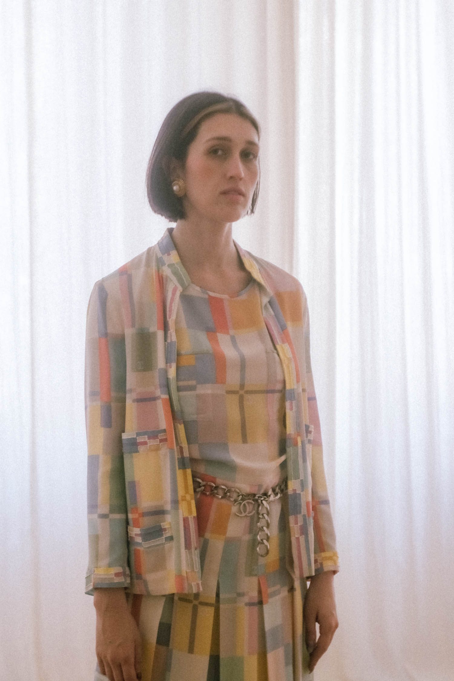 Vintage Chanel Kleid und Jacke in Pastellfarben