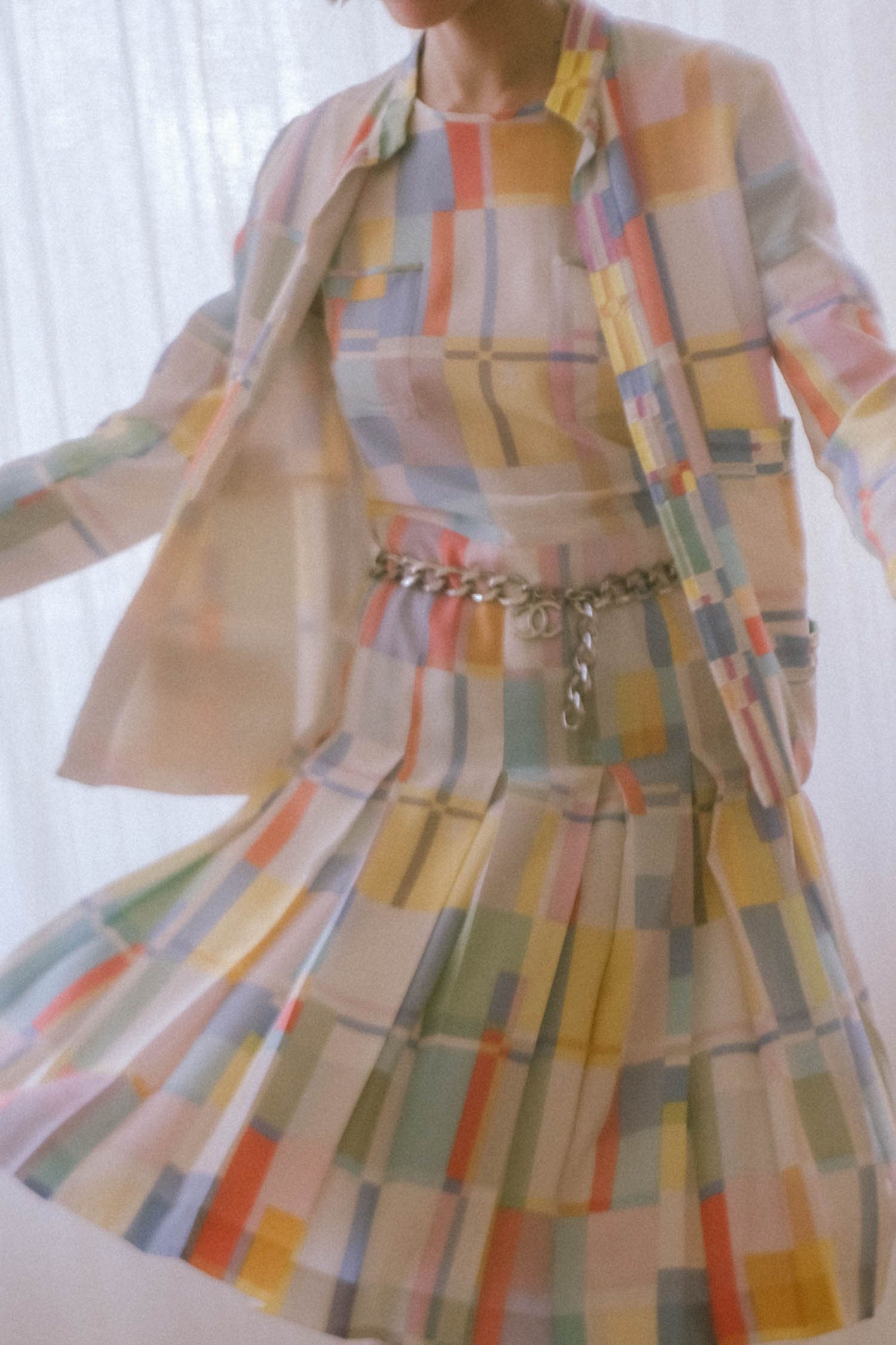 Vintage Chanel Kleid und Jacke in Pastellfarben