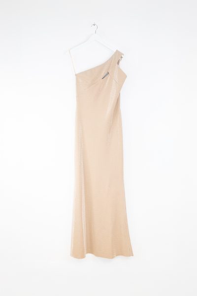 Chiara Boni "Atlas" One-Shoulder Maxikleid in Gold