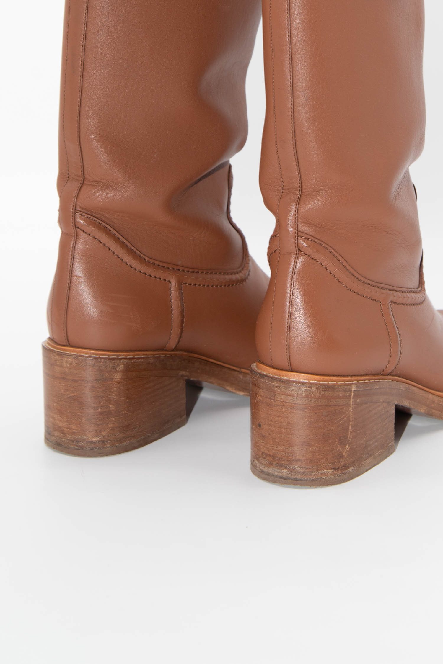 Thumbnail of http://Chloé%20hohe%20Stiefel%20mit%20Blockabsatz%20in%20Braun