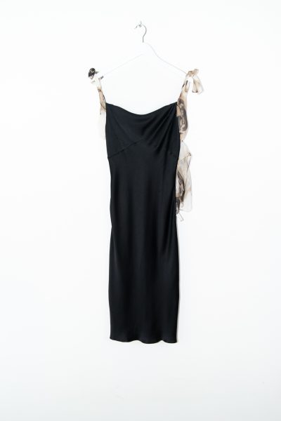 Christian Dior Midikleid in Ecru, Beige und Schwarz