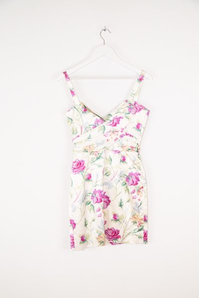 Dior Minikleid mit Blumenmuster in Cremeweiß