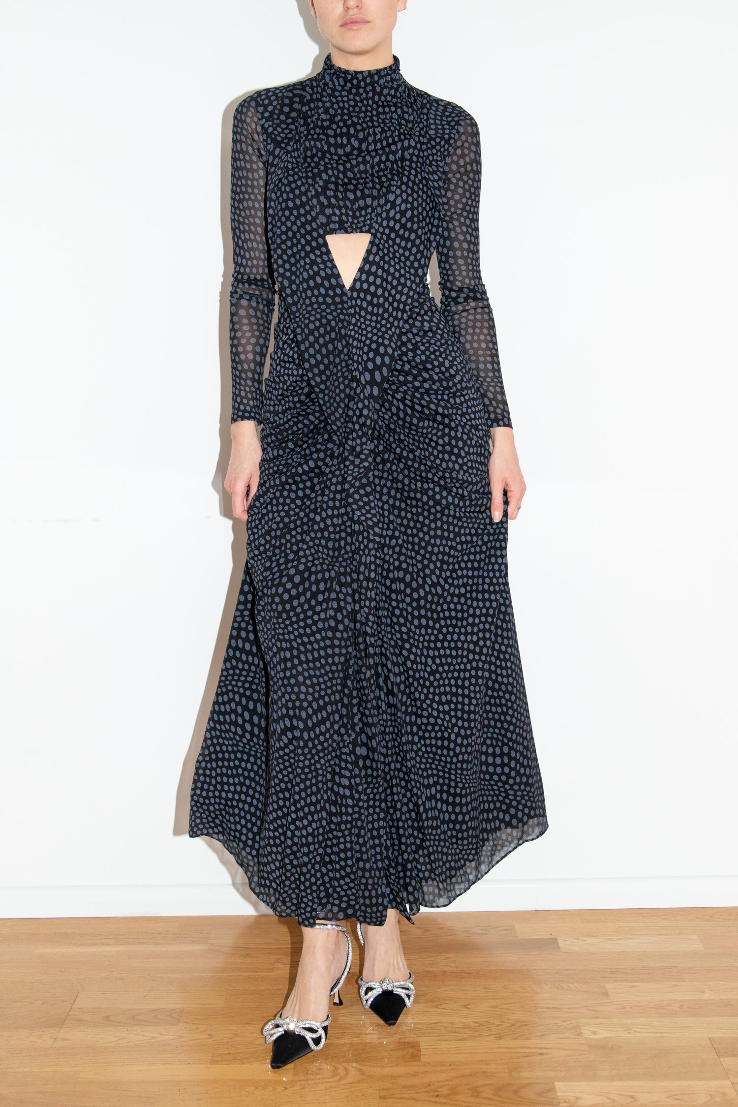 Christopher Esber Maxikleid mit Punkten in Schwarz und Dunkelgrau