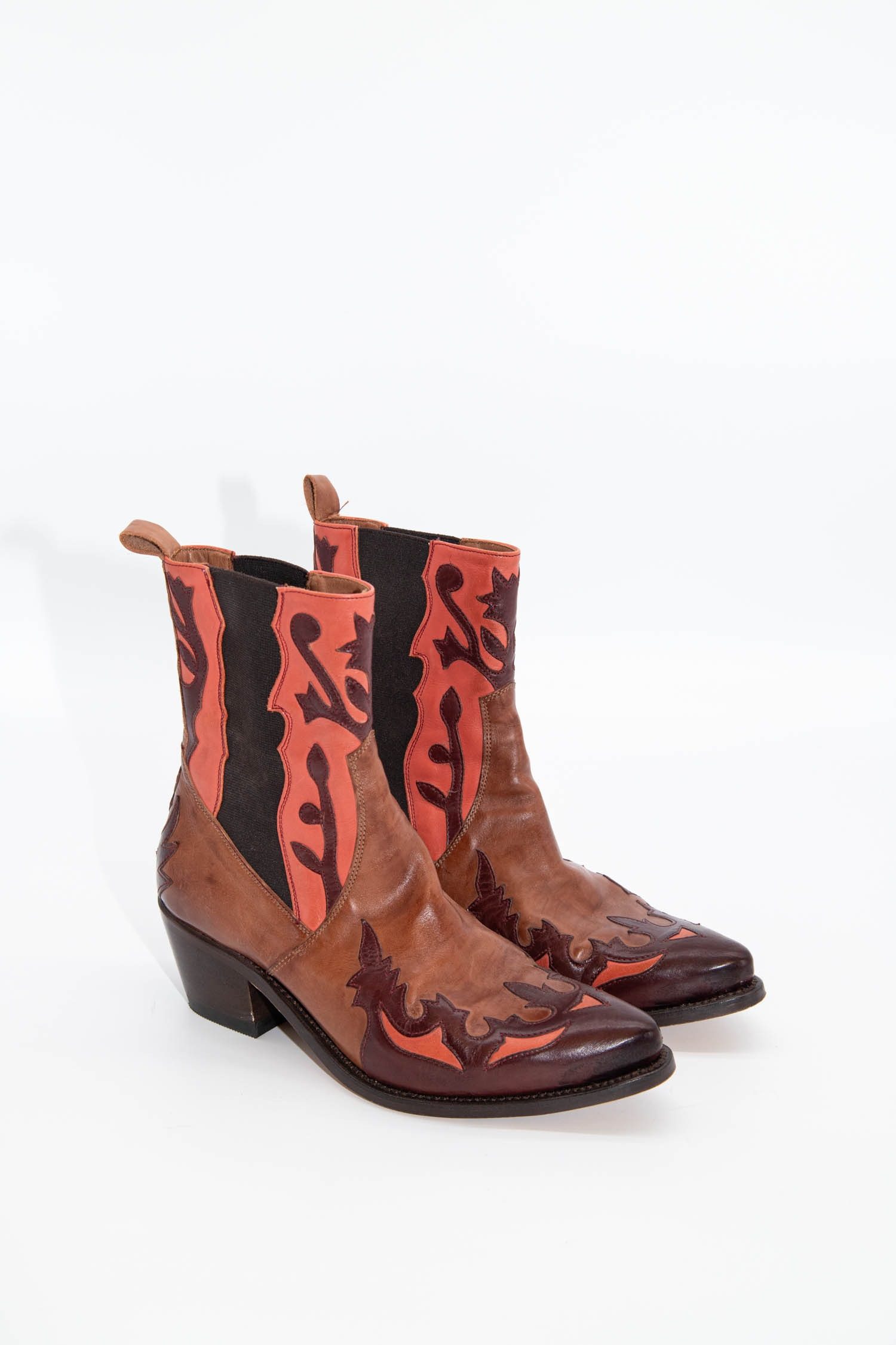 Thumbnail of http://Cordwainer%20Cowboy-Stiefeletten%20in%20Braun%20und%20Rot