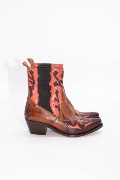 Cordwainer Cowboy-Stiefeletten in Braun und Rot