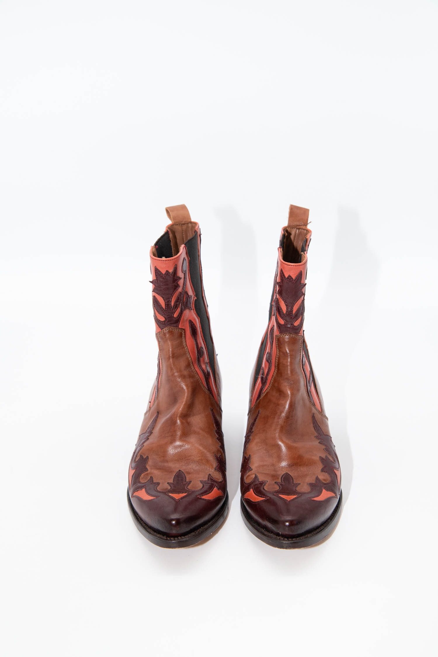 Thumbnail of http://Cordwainer%20Cowboy-Stiefeletten%20in%20Braun%20und%20Rot
