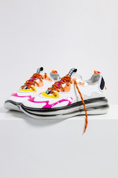 LORIBLU Sneaker in weiß mit neonfarbigen Details