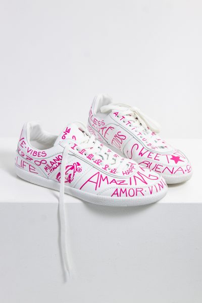 Tod's "Tabs" Sneaker mit Graffiti-Print in pink