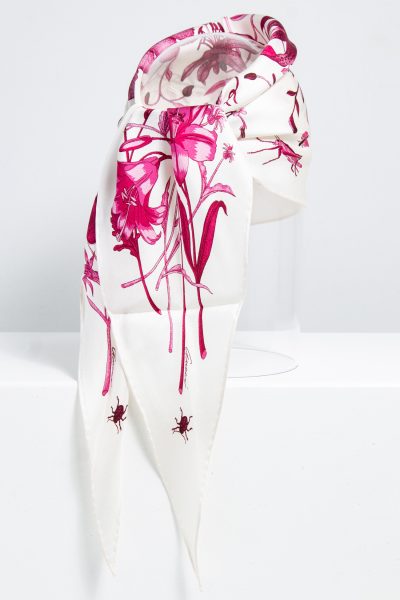 Gucci Seidentuch mit Blütenprint in pink