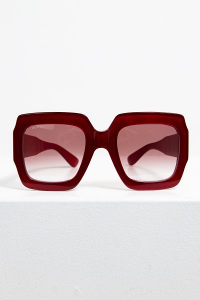 Gucci große GG Sonnenbrille in rot