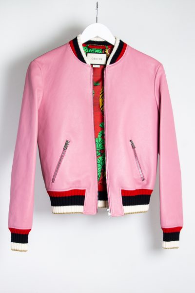 Gucci "Blind for Love" Bomber Jacke in rosa