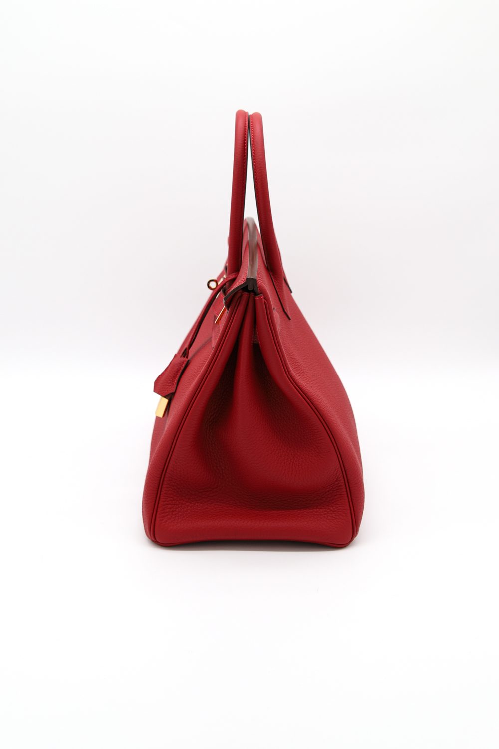 Hermès "Birkin" 35 Handtasche in Rot und Gold