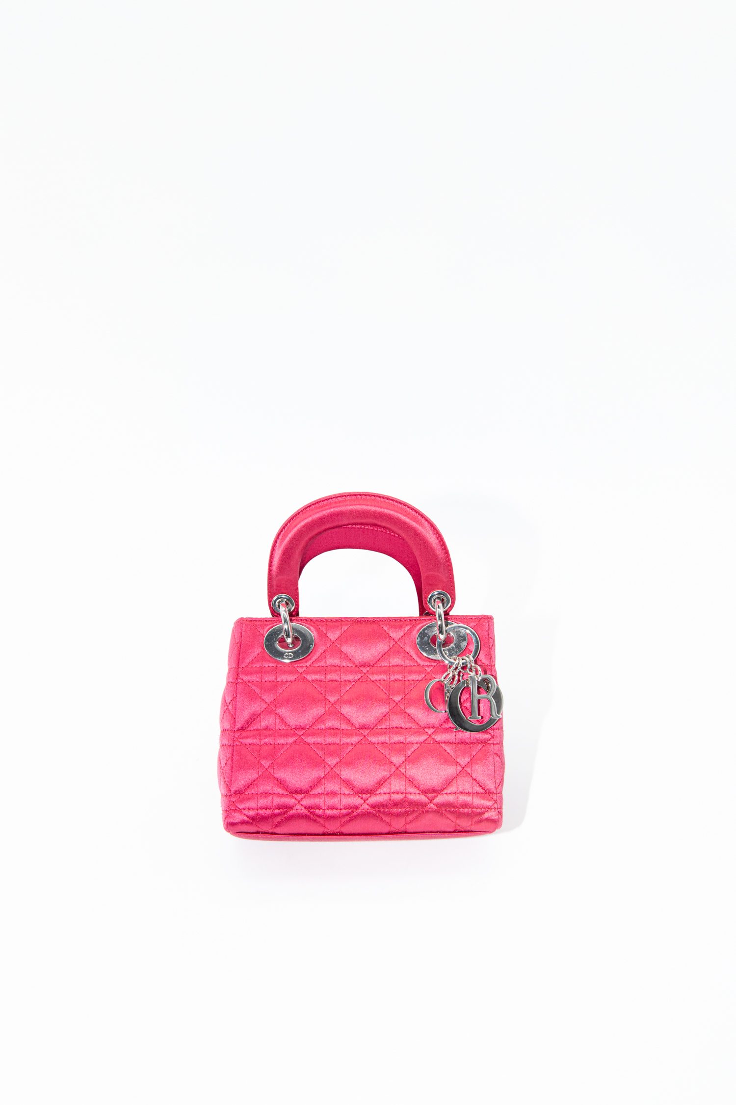 Dior "2011 Mini Satin Cannage Lady Dior" Handtasche in Pink