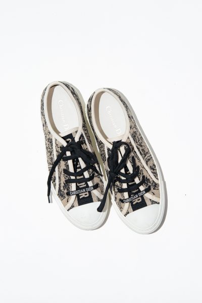 Christian Dior "Walk'n Dior" Sneaker bestickt in Ecru und Schwarz